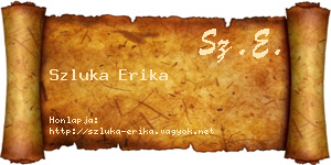 Szluka Erika névjegykártya